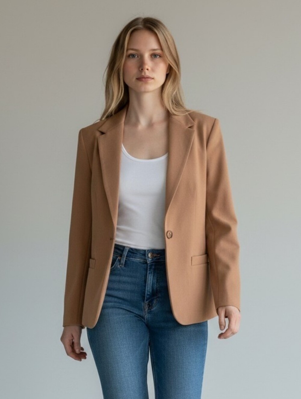 Vintage Jack Winter 100% Wool Camel Blazer Women's Size 12